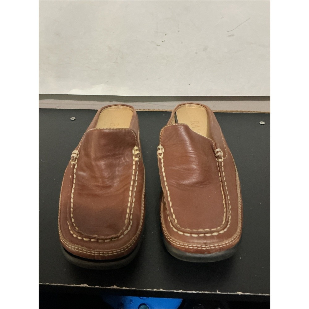 G.H. Bass & Co. Brown Leather Slip-On Mules Womens Size 5 M Y2K QBY8 Flat Shoes